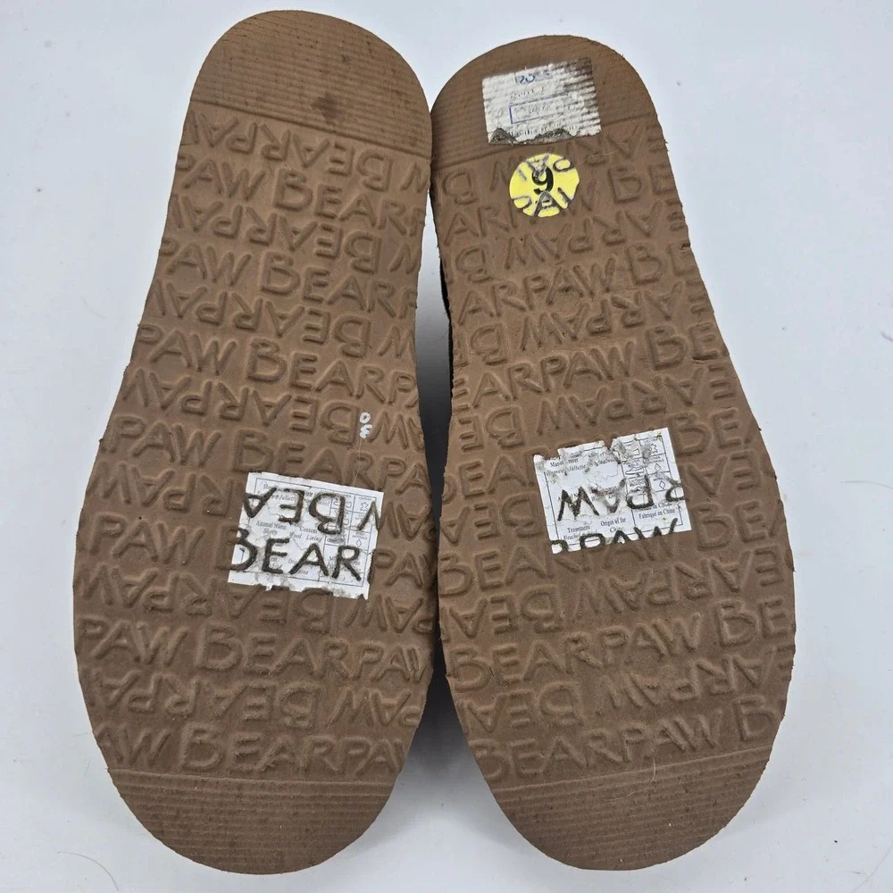 Bearpaw Jonah Slippers Mens Size 9 Suede Moccasin Brown Wool Blend Lining 3251M